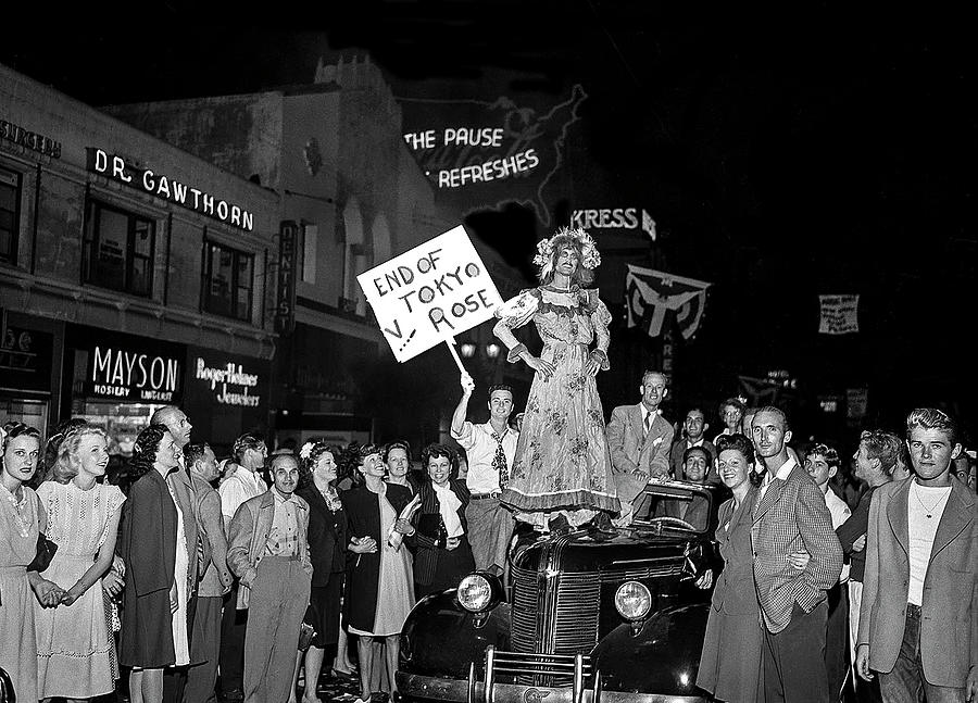 VJ Day celebration Hollywood California 1945 by David Lee Guss