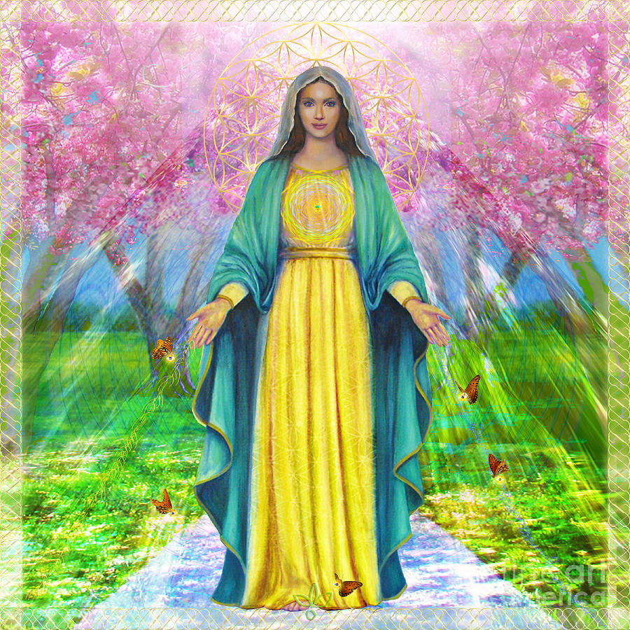 Butterfly Digital Art - VK97 Bloom and Thrive with Mother Mary by Saleena Ki