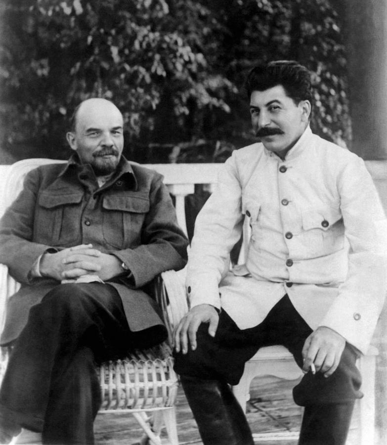 Vladimir Lenin and Joseph Stalin - Gorki - 1922 Photograph by War Is ...