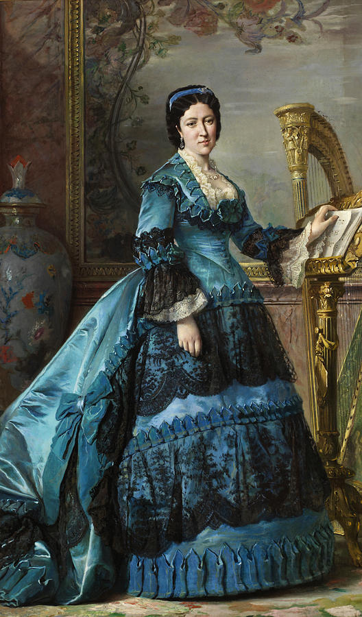 Maria de los Dolores Collado y Echague. Duchess of Bailen Painting by Vicente Palmaroli