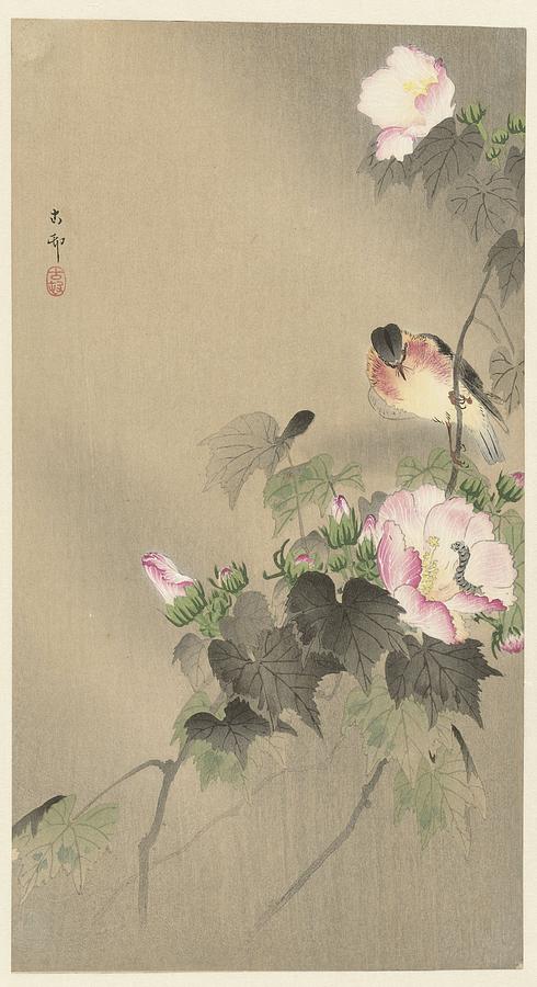 Vogel in ORs Painting by Ohara Koson