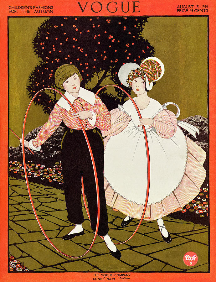 Vogue Cover Featuring Two Children Playing Photograph by George Wolfe Plank