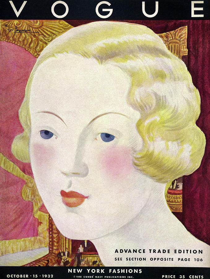 Vogue Cover Illustration Of A Blond Woman Photograph by Georges Lepape