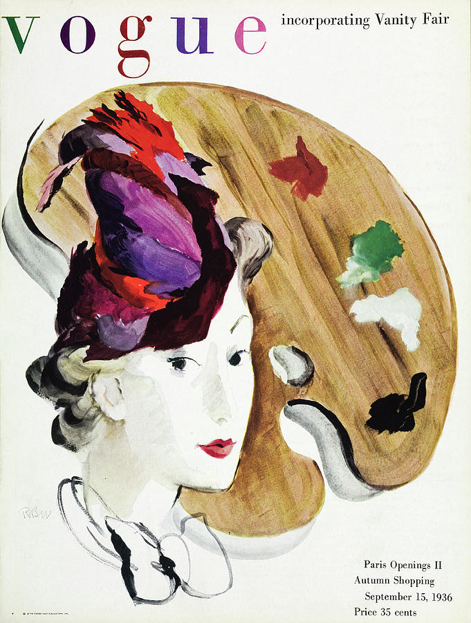 Vogue Cover Illustration Of A Woman And A Palette Photograph by Rene Bouet-Willaumez