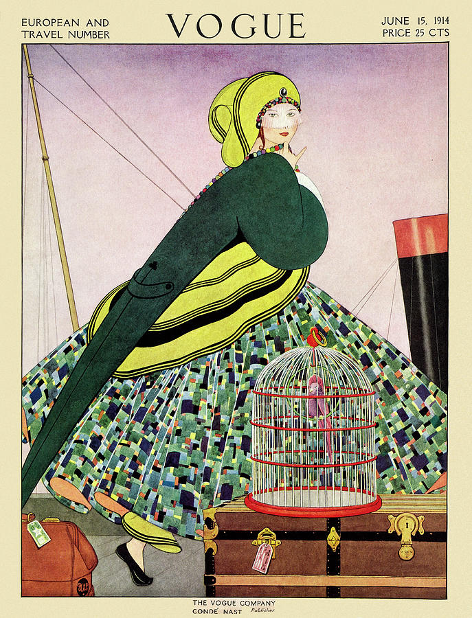 Vogue Cover Of A Woman Walking On Ship Photograph by George Wolfe Plank