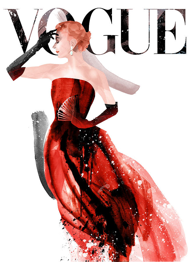 Vintage Painting - Vogue cover by Unique Drawing