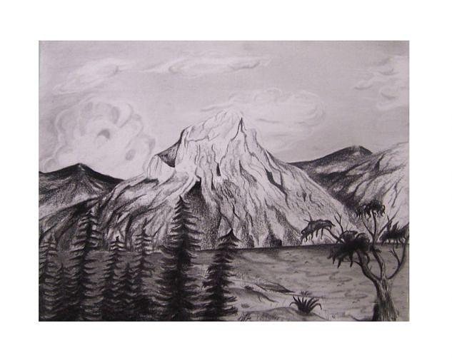Volcan Drawing - Volcan by Luis Carlos A