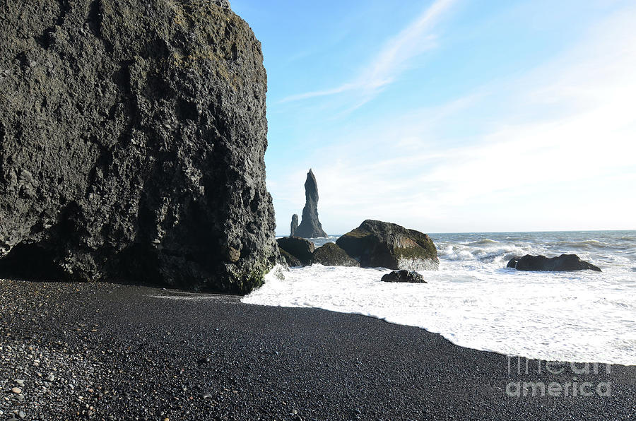 Volcanic Black Rock and Sea Stacks in Vik Iceland Photograph by DejaVu Designs