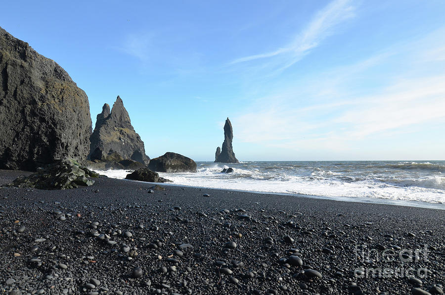 Volcanic Black Rock Beach in Southern Vik Iceland Photograph by DejaVu Designs