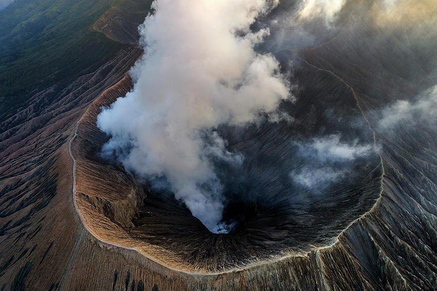Volcanic crater from above Photograph by Pradeep Raja Prints