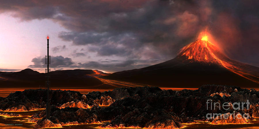 Volcanic Landscape Painting by Corey Ford