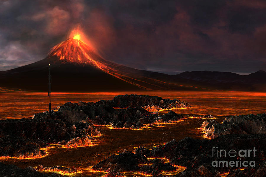 Volcanic Mountain Painting by Corey Ford