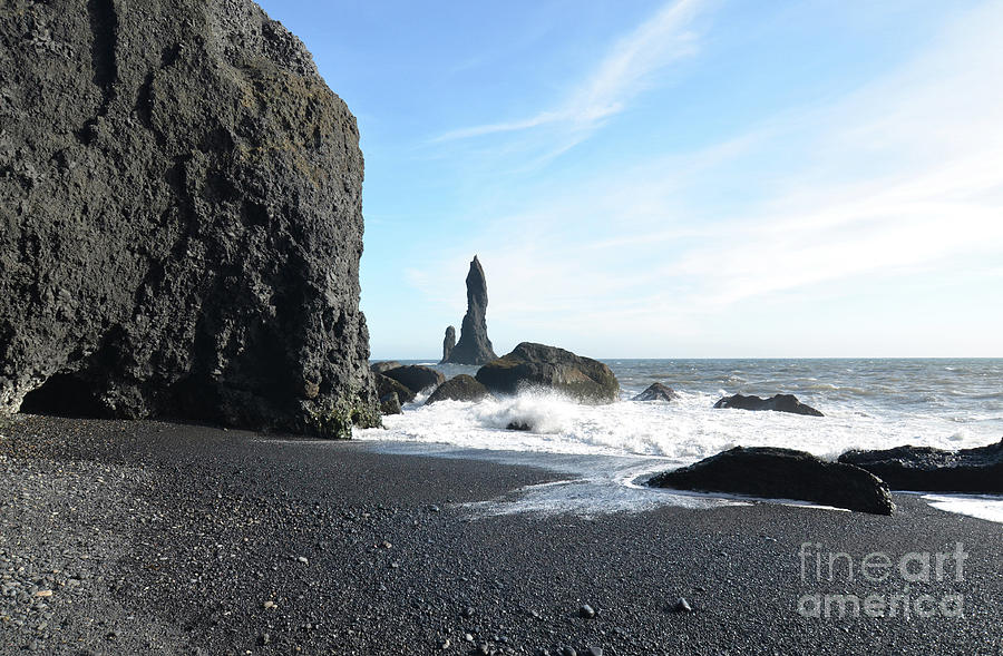 Volcanic Reynisfjara Beach Sea Stacks in Iceland Photograph by DejaVu Designs