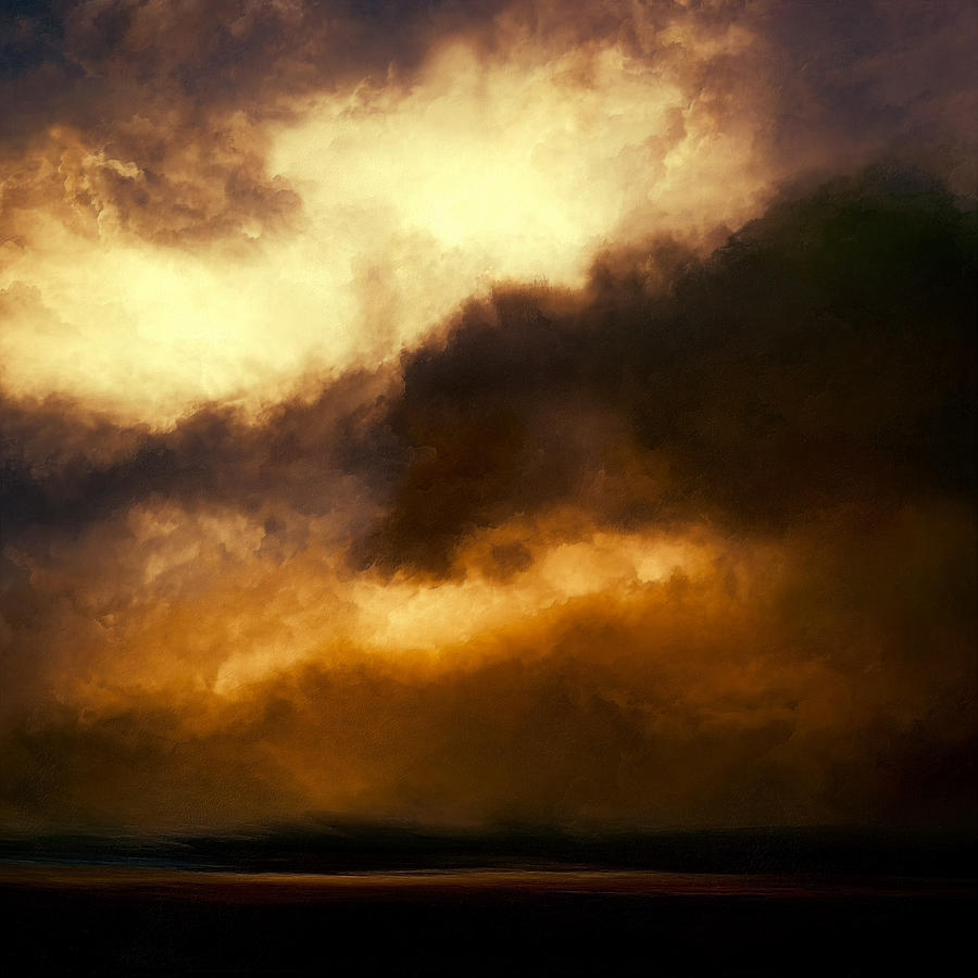 Abstract Mixed Media - Volcanic Sky by Lonnie Christopher