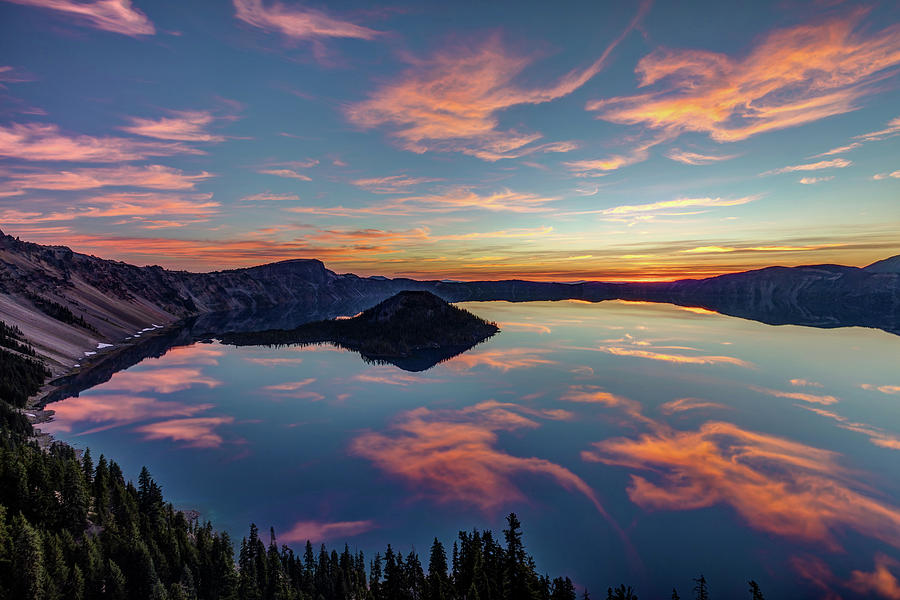 Nature Photograph - Volcanic Sunrise at Crater Lake by Pierre Leclerc Photography