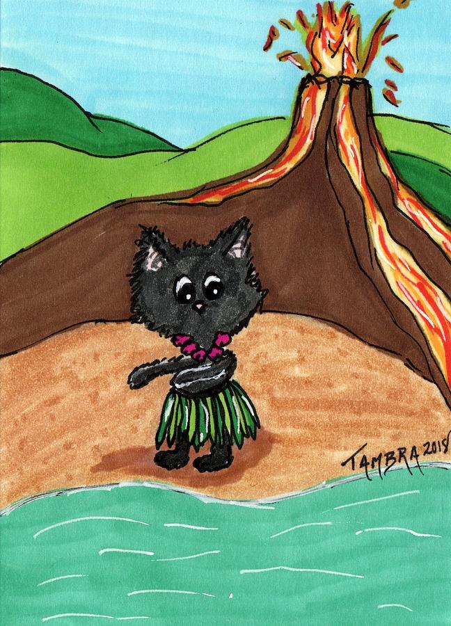 Volcano Cat Painting by Tambra Wilcox | Fine Art America