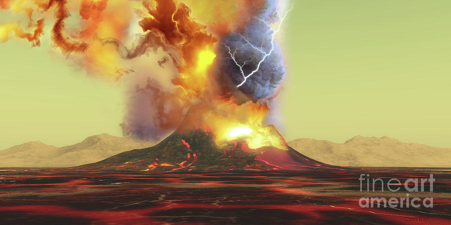 Volcano Eruption Digital Art by Corey Ford