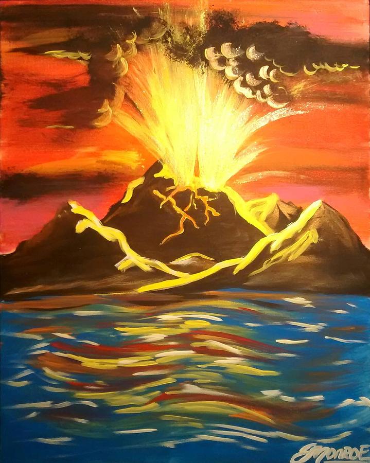 Volcano Gold Painting by Marion Monroe - Fine Art America