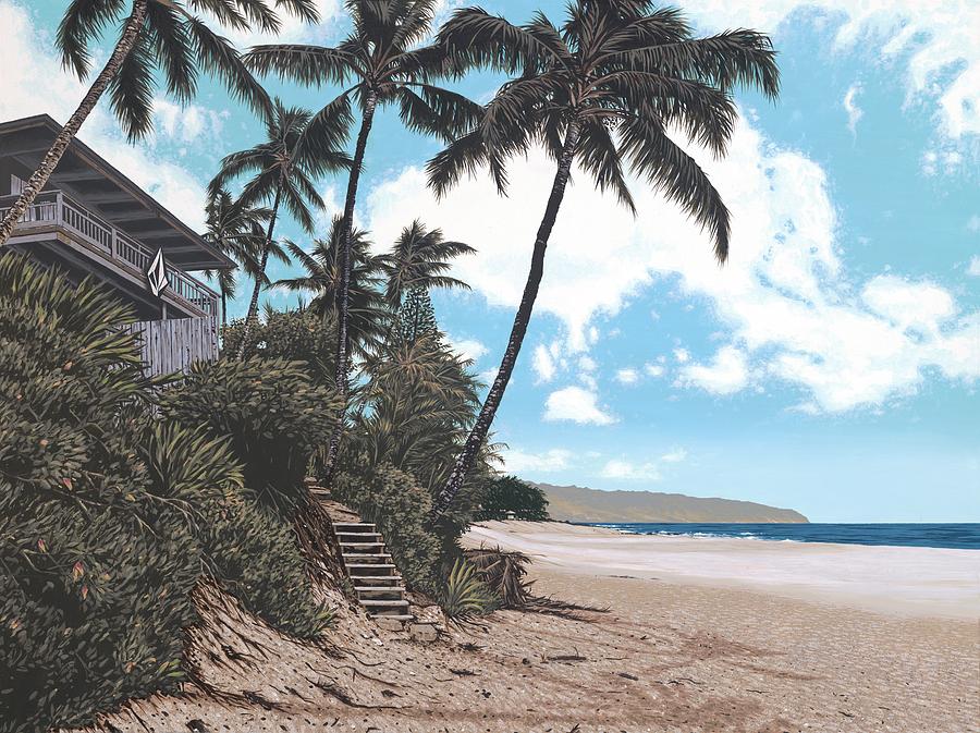 Paradise Painting - Volcom House Pipeline by Andrew Palmer
