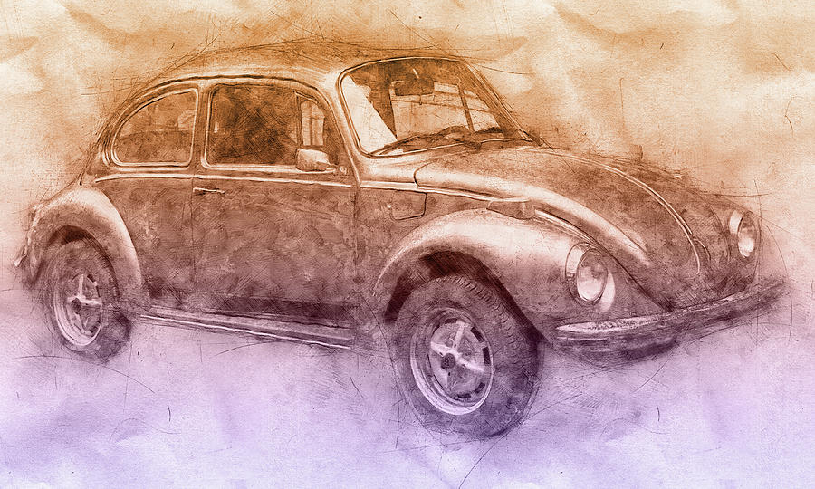 Volkswagen Beetle 2 - Beetle - Economy Car - 1938 - Automotive Art - Car Posters Mixed Media