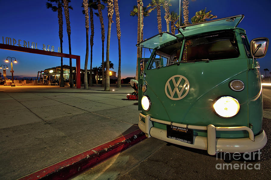 Volkswagen Bus at the Imperial Beach Pier Photograph by Sam Antonio