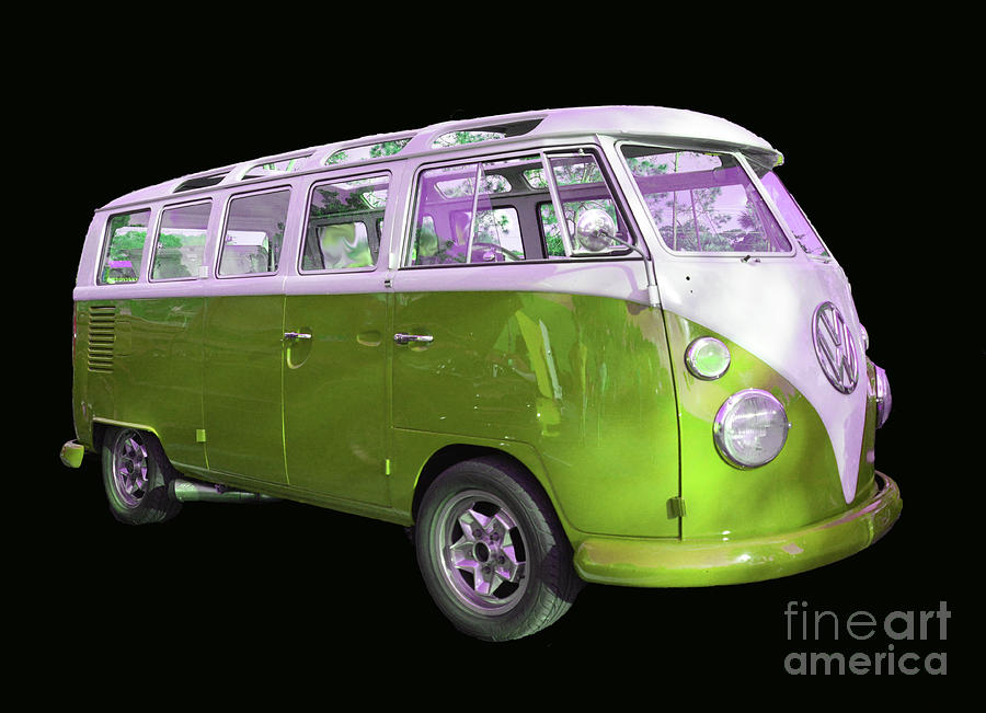 Volkswagen Bus green Photograph by Christine Dekkers
