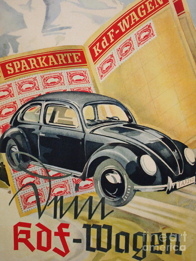 Volkswagen vintage poster Painting by Vintage Collectables