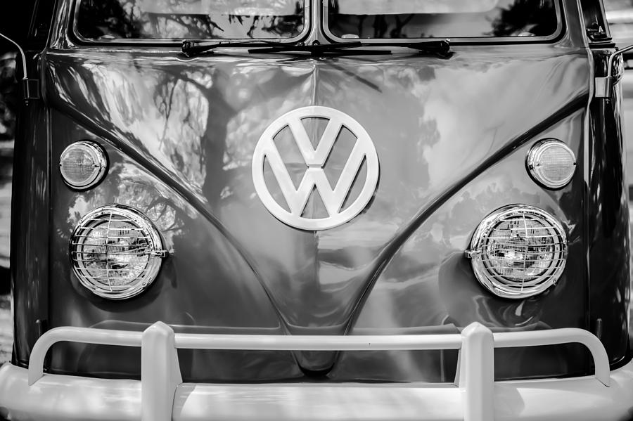 Volkswagen VW Bus -0108bw Photograph by Jill Reger
