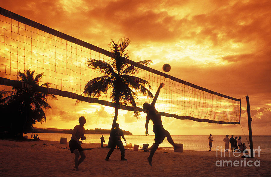 Beach Volleyball Net Sunset