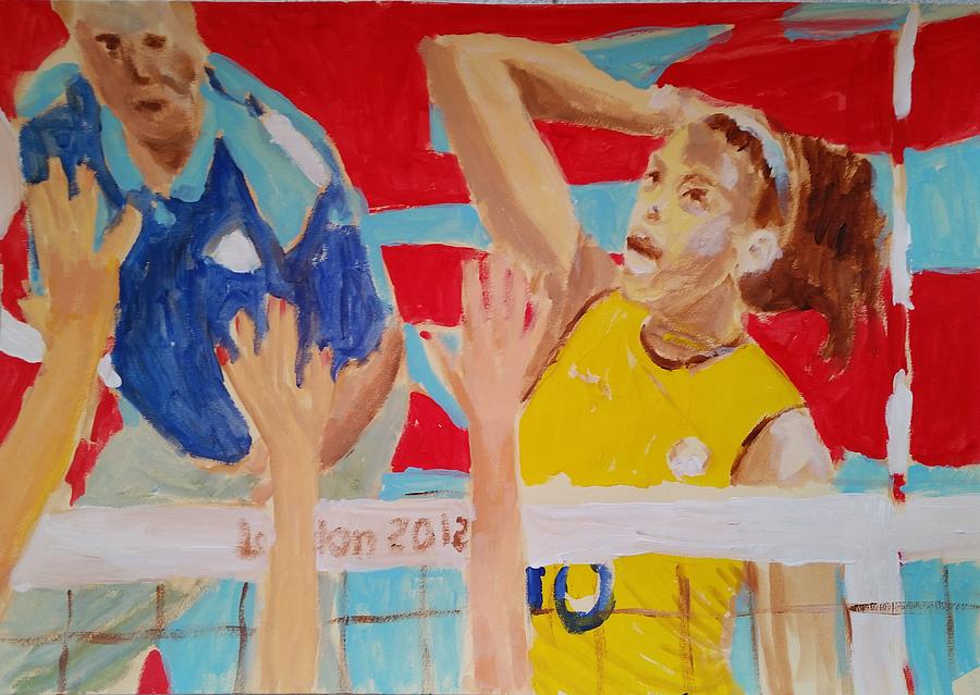 volleyball match III Painting by Bachmors Artist