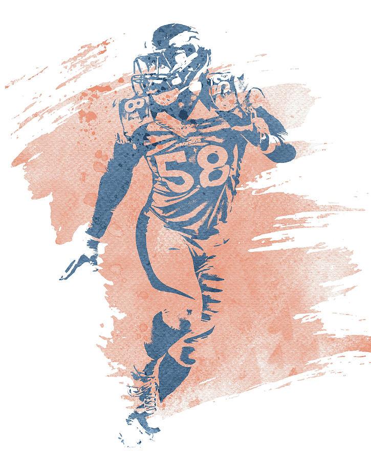 Von Miller Denver Broncos Art Yoga Mat by Joe Hamilton - Fine Art America