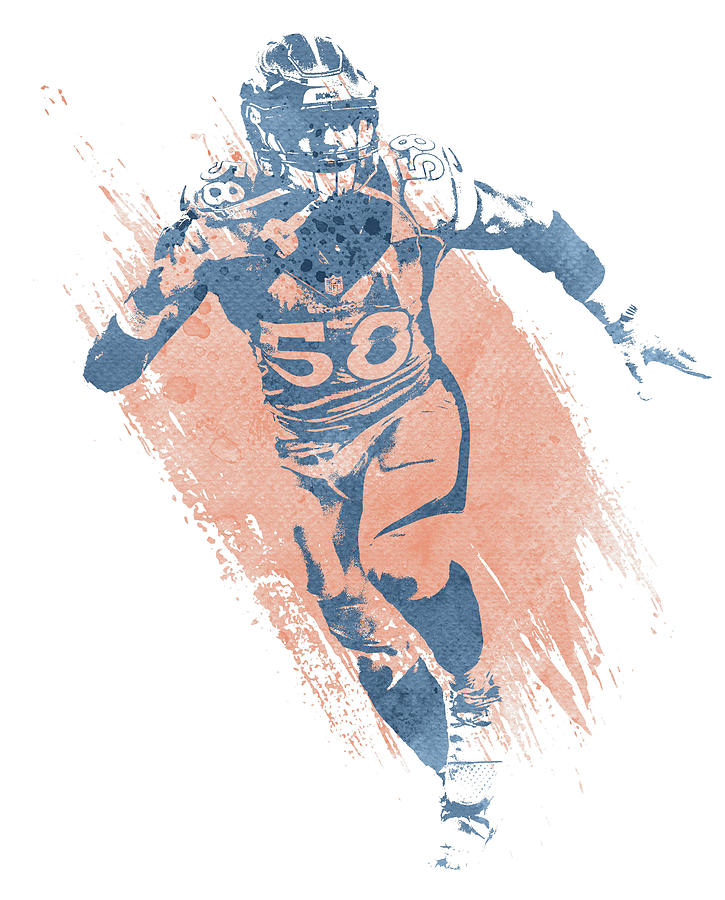 Von Miller Denver Broncos Water Color Art 4 Mixed Media by Joe Hamilton -  Pixels