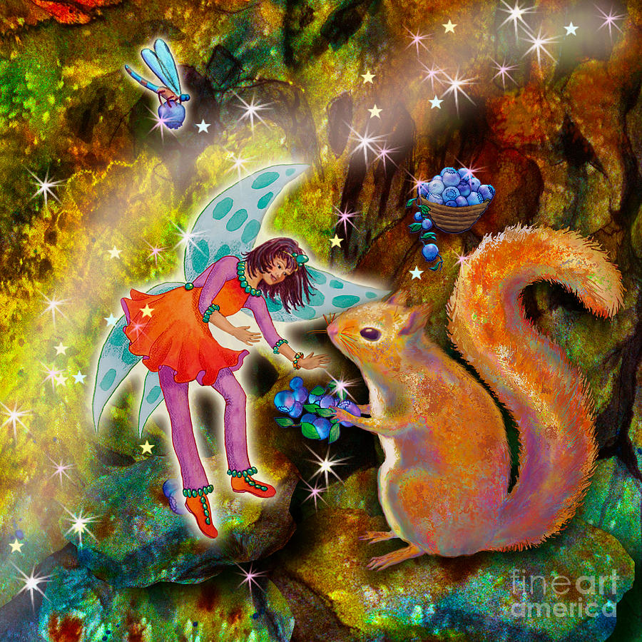 Vonita Twinkle with Forest Friends Mixed Media by Teresa Ascone