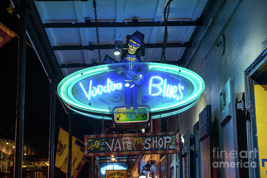 Voodoo Blues Neon Sign Photograph by Bee Creek Photography - Tod and Cynthia Voodoo Blues Neon Sign Photograph by Bee Creek Photography - Tod and Cynthia