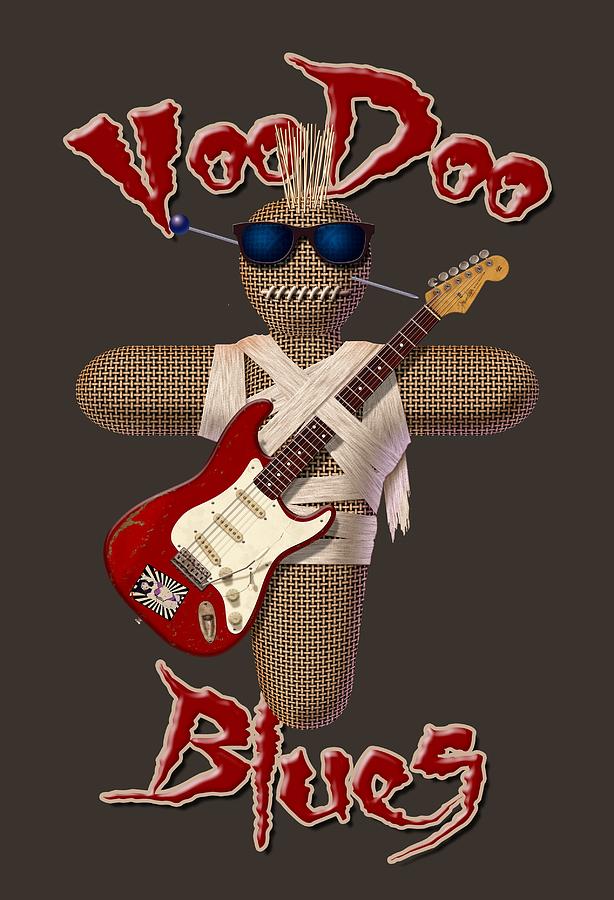 Voodoo Blues Strat T Shirt Digital Art by WB Johnston