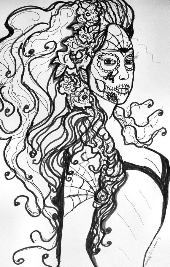 Voodoo Lady Drawing by Sandy DeLuca - Fine Art America