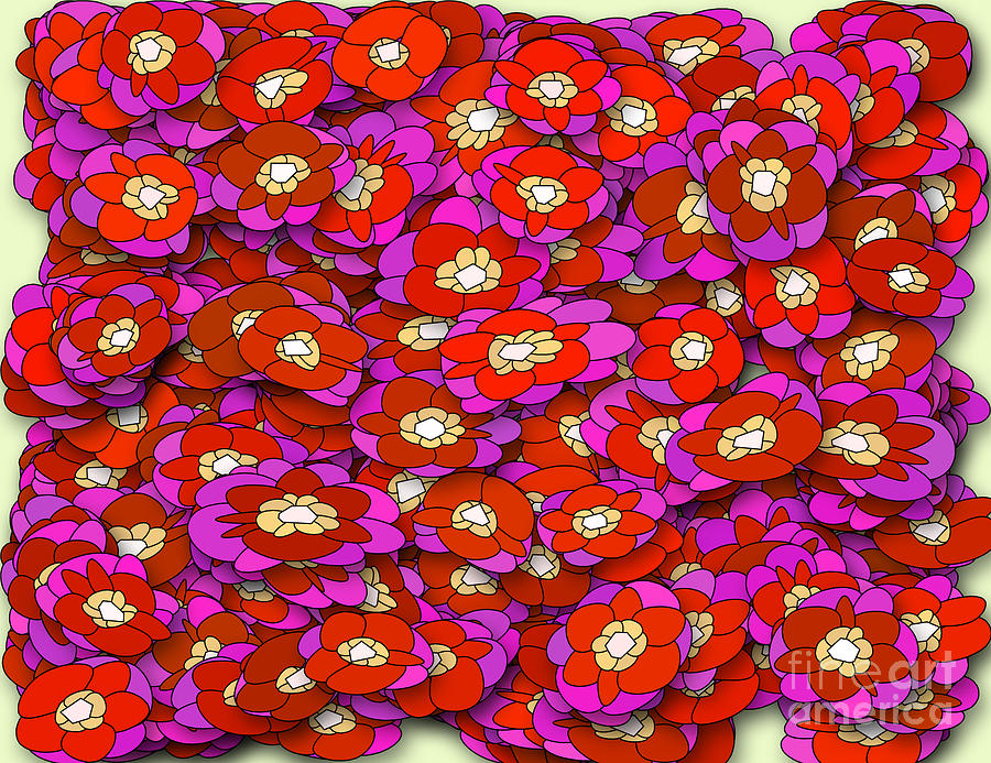 Voronoi Flowers 2 Digital Art by David Jones