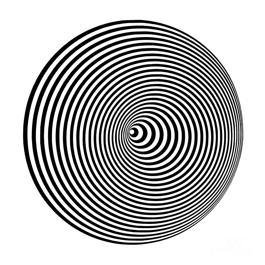 Vortex, optical illusion black and white Digital Art by Heidi De Leeuw