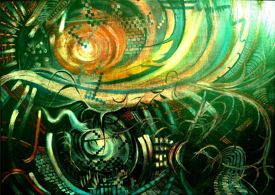 Olaj Painting - Vortices Infinite depth of space by Jozsef Horvath