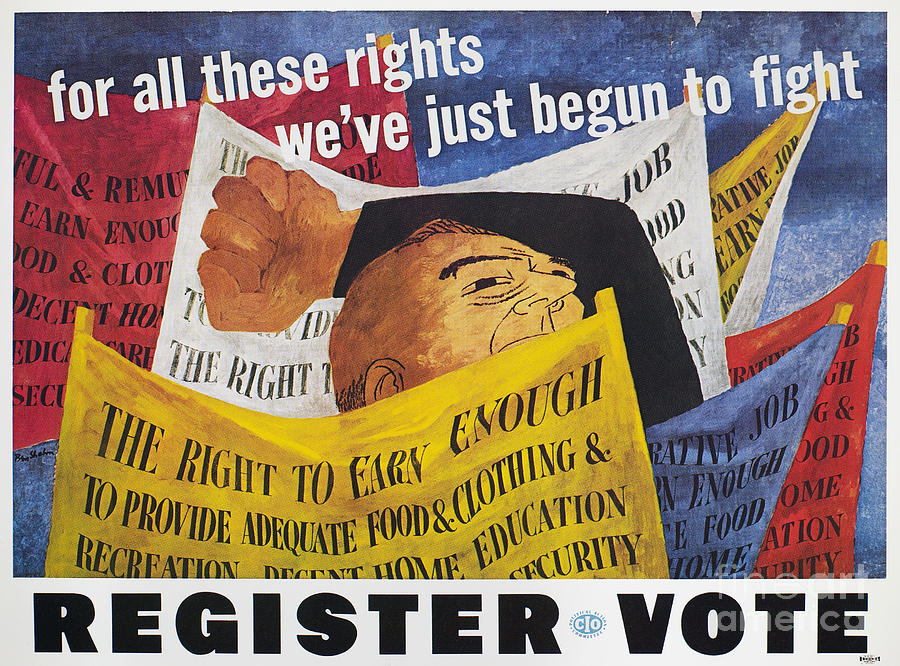 Voter Registration Poster Photograph by Granger