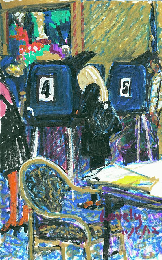 Voting at the Cypress 2012 2 Painting by Candace Lovely