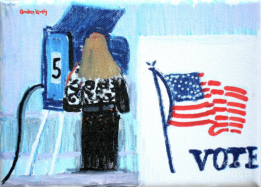 Voting Booth 2008 Painting by Candace Lovely