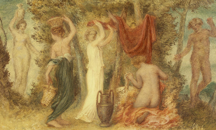 Greek Painting - Votive Offerings   Classical Scene by Edward Calvert