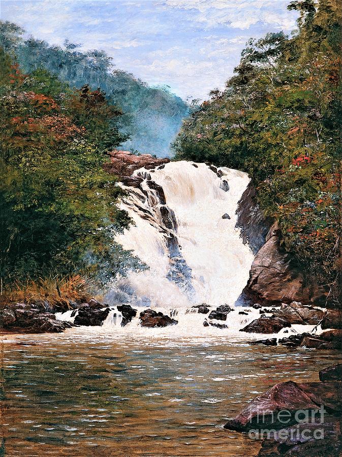 Votorantim waterfall  Painting by Thea Recuerdo