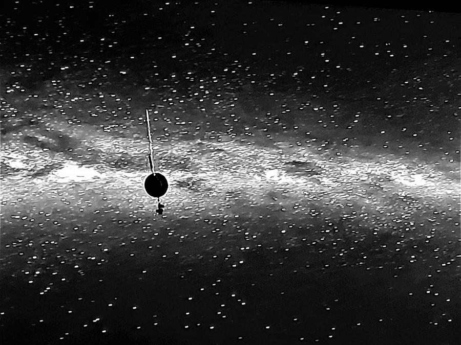 Space Photograph - Voyager 2 In Black And White by Rob Hans