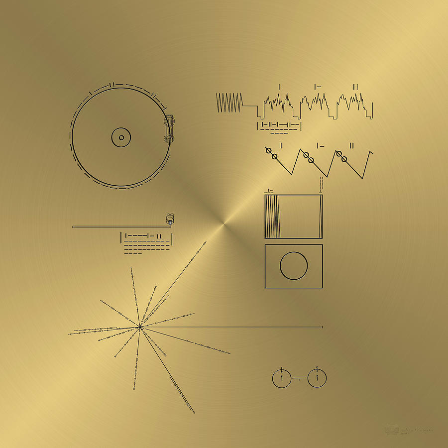 Voyager Golden Record Cover Digital Art by Serge Averbukh