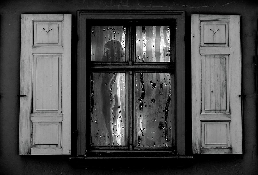 Voyeurism - Nude in Window Photograph by Andrea Kollo