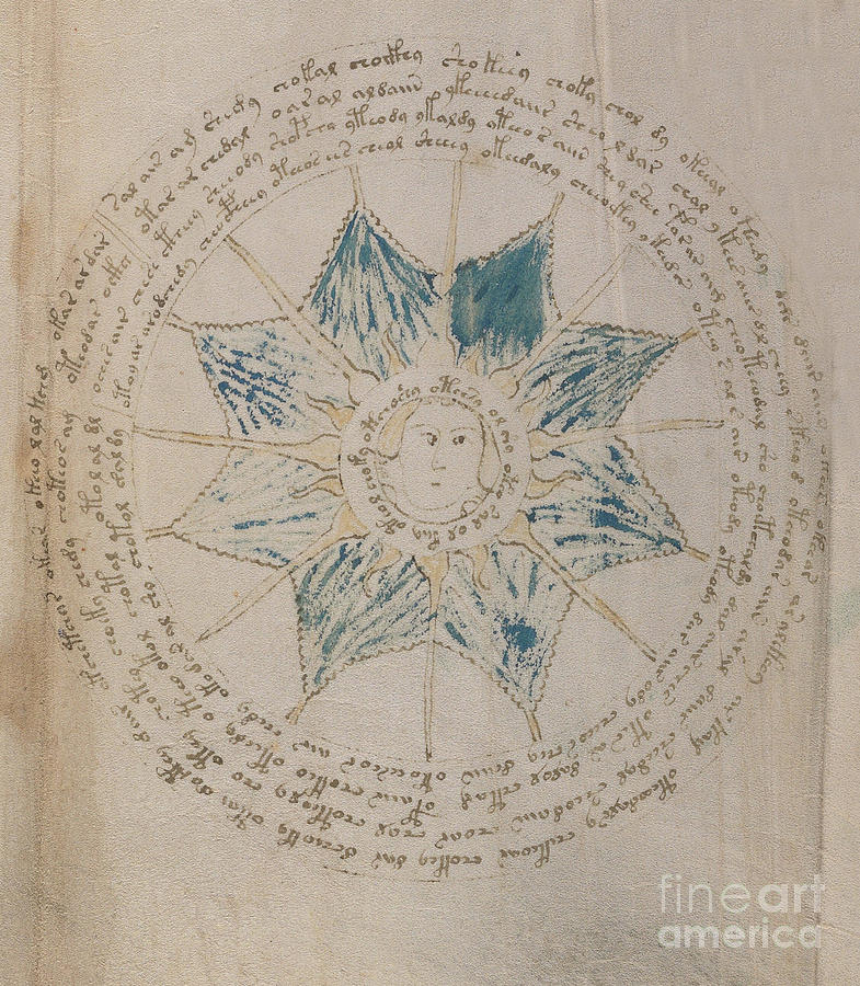 Voynich Manuscript Astro Sun Central 2 Photograph by Rick Bures