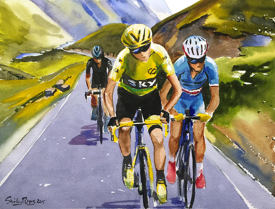 Vroome Nibali Porte Painting by Shirley Peters