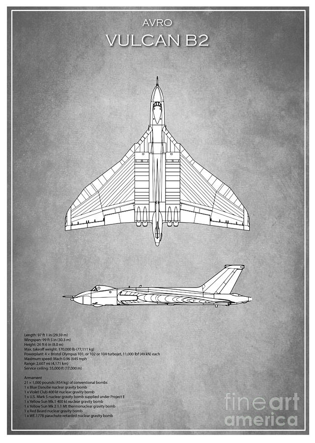 Airplane Digital Art - Vulcan Bomber B.2 by Airpower Art